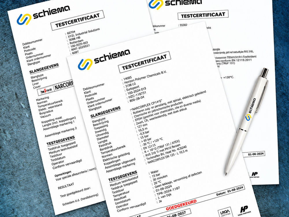 Certifying hoses